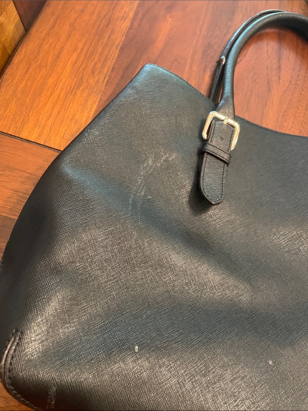 kate spade Black Saffiano Leather Tote with Gold Logo C66 - Picture 12 of 13